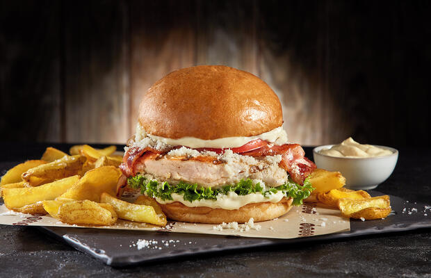 burger chicken mayo parmesan