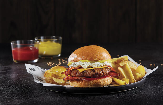 Double Bacon Orgy Burger